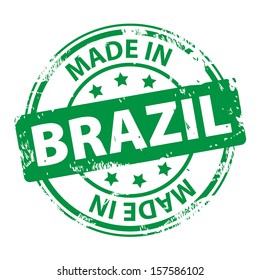 Rubber stamp with text Made in Brazil icon isolated on white background. Vector illustration