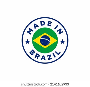 Rubber stamp with text Made in Brazil icon isolated on white background. Vector illustration