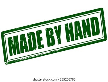 Rubber stamp with text made by hand inside, vector illustration