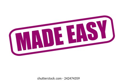 Rubber Stamp With Text Made Easy Inside, Vector Illustration