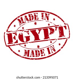Rubber stamp with text made in Egypt inside, vector illustration