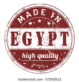 rubber stamp with text "made in Egypt, high quality" on white, vector illustration
