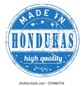 sello de goma con el texto "hecho en Honduras, alta calidad" en blanco, Ilustración vectorial
