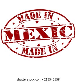 Rubber stamp with text made in Mexic inside, vector illustration