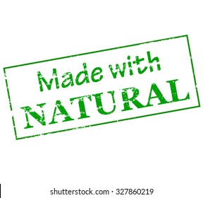 Rubber stamp with text made with natural inside, vector illustration