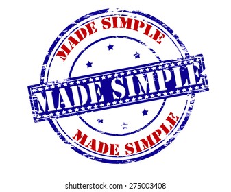 Rubber stamp with text made simple inside, vector illustration
