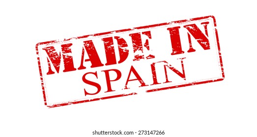 Rubber stamp with text made in Spain inside, vector illustration
