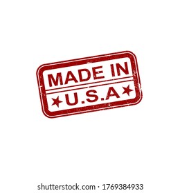Rubber stamp with text Made in USA icon isolated on white background. Vector illustration