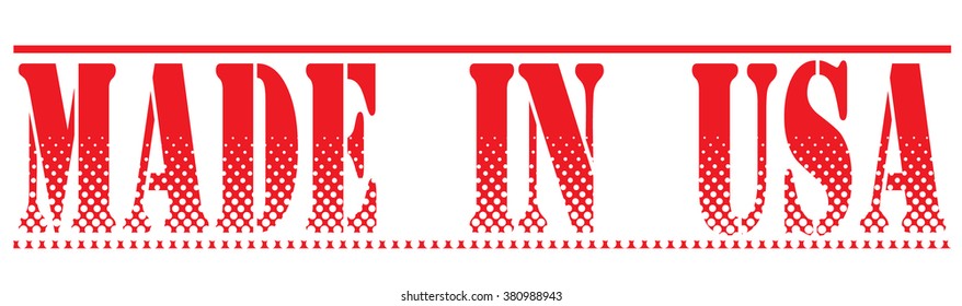  rubber stamp with text "made in usa" on white, vector illustration