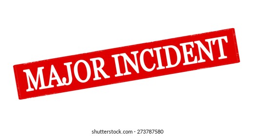 Rubber stamp with text major incident inside, vector illustration
