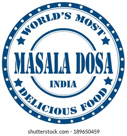 Rubber stamp with text Masala Dosa(indian dish),vector illustration