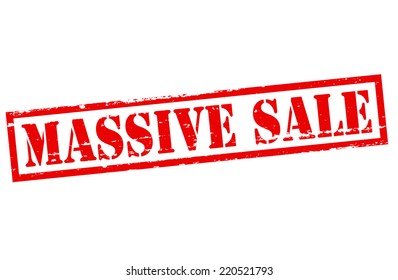Rubber stamp with text massive sale inside, vector illustration