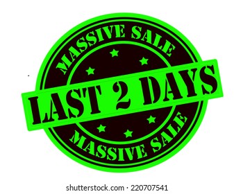Rubber stamp with text massive sale inside, vector illustration