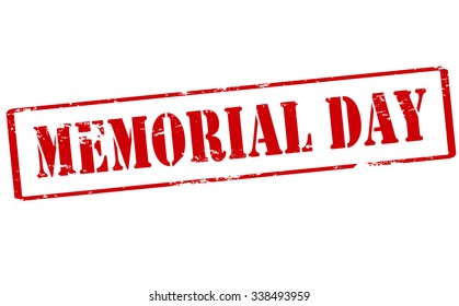 Rubber stamp with text memorial day inside, vector illustration