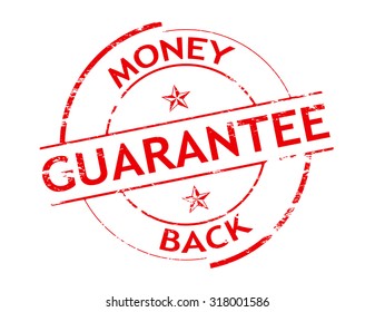 Rubber stamp with text money back inside, vector illustration