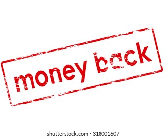 Rubber stamp with text money back inside, vector illustration