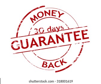 Rubber stamp with text money back inside, vector illustration