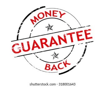 Rubber stamp with text money back inside, vector illustration