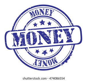 rubber stamp with text "money" on white, vector illustration