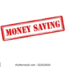 Rubber stamp with text money saving inside, vector illustration