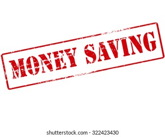 Rubber stamp with text money saving inside, vector illustration