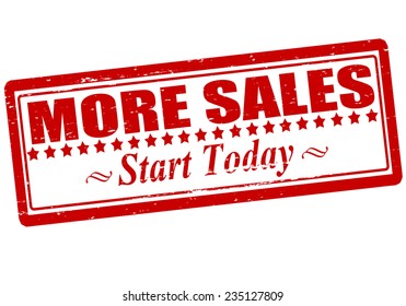 Rubber stamp with text more sales inside, vector illustration