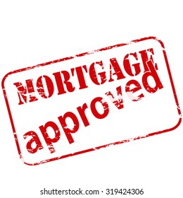 Rubber stamp with text mortgage approved inside, vector illustration