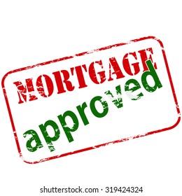 Rubber stamp with text mortgage approved inside, vector illustration