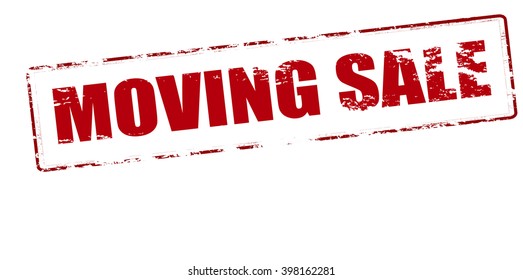 Rubber stamp with text moving sale inside, vector illustration