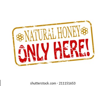 Rubber stamp with text natural honey inside, vector illustration
