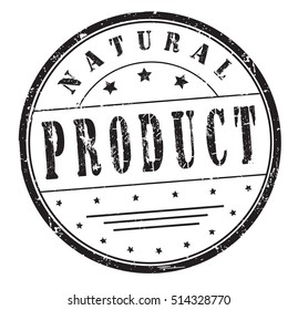 rubber stamp with text "natural product" on white, vector illustration