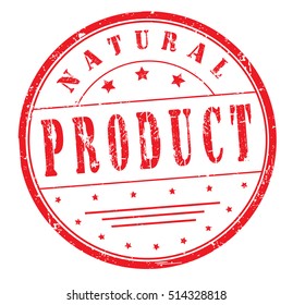 rubber stamp with text "natural product" on white, vector illustration