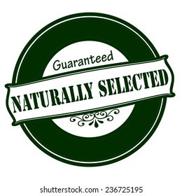 Rubber stamp with text naturally selected inside, vector illustration