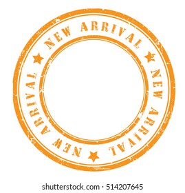 rubber stamp with text "new arrival" on white, vector illustration