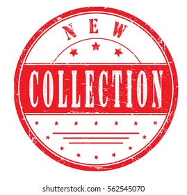 rubber stamp with text "new collection" on white, vector illustration