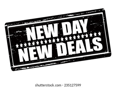 Rubber stamp with text new day deals inside, vector illustration