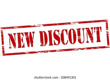 Rubber stamp with text new discount inside, vector illustration