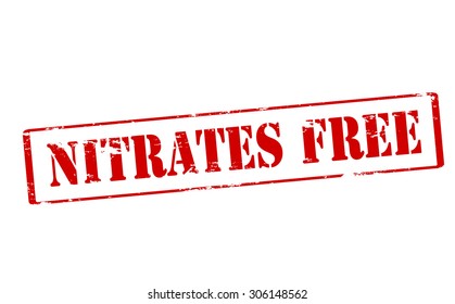 Rubber stamp with text nitrates free inside, vector illustration