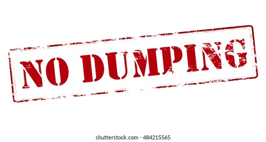 Rubber stamp with text no dumping inside, vector illustration