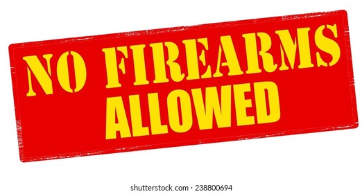 Rubber stamp with text no firearms allowed inside, vector illustration