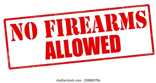 Rubber stamp with text no firearms allowed inside, vector illustration