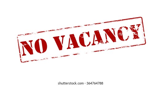 Rubber stamp with text no vacancy inside, vector illustration