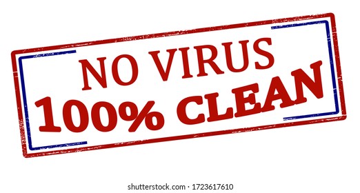 Kautschukstempel mit Text ohne Virus, 100% rein, Vektorgrafik