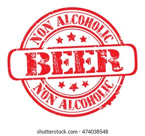 rubber stamp with text "non alcoholic beer" on white, vector illustration