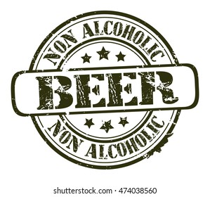 rubber stamp with text "non alcoholic beer" on white, vector illustration