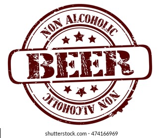 rubber stamp with text "non alcoholic beer" on white, vector illustration