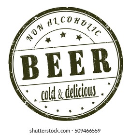 rubber stamp with text "non alcoholic beer" on white, vector illustration