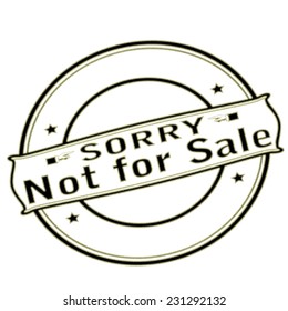 Rubber stamp with text not for sale inside, vector illustration