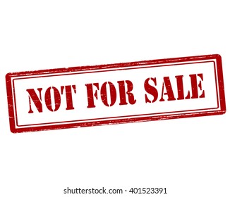 Rubber stamp with text not for sale inside, vector illustration`