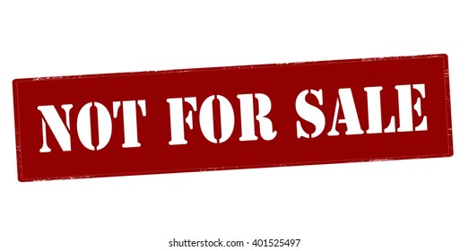 Rubber stamp with text not for sale inside, vector illustration`